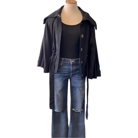 Free People 'Olmstead' Wool Belted Cape Coat, Black, Small - Picture 8 of 16